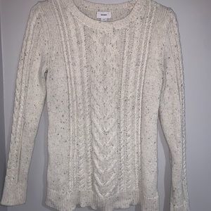 White Sweater With Black Speckle